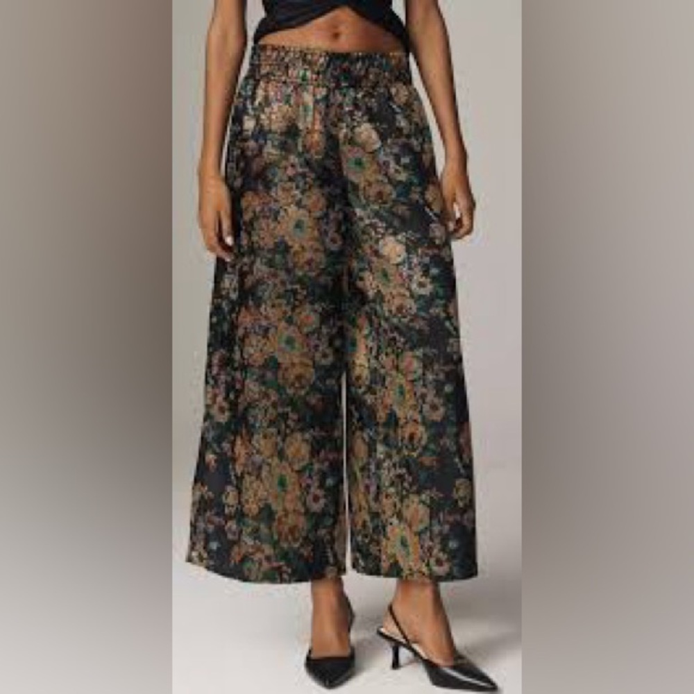 Anthropologie The Somerset Pull-On Pants: Cropped Jacquard Edition NWOT X Small - Picture 4 of 6